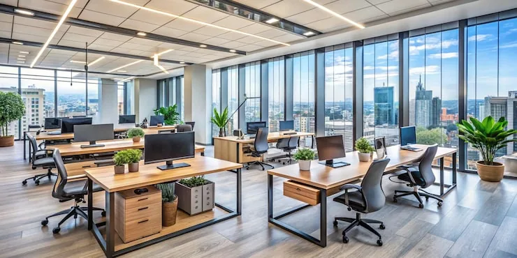 Corporate office interior secured with CCTV