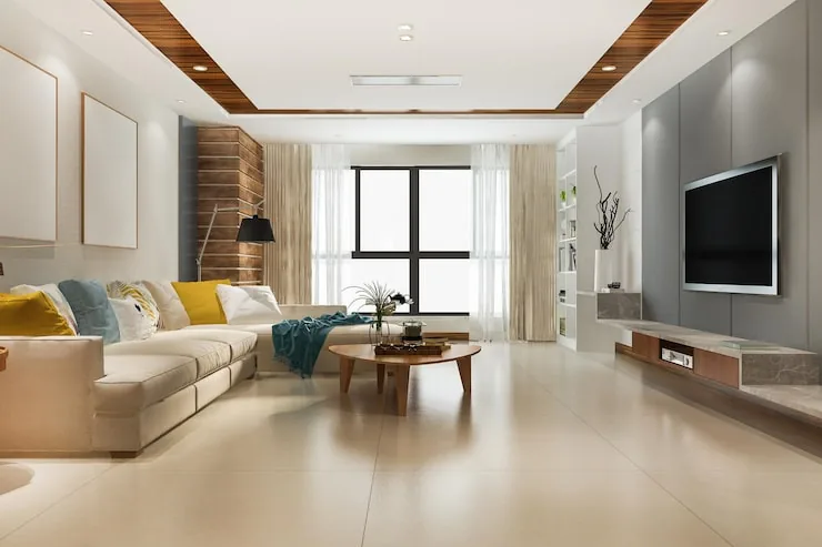 Residential home interior with CCTV security