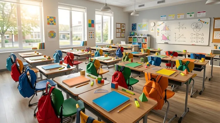 School classroom with CCTV security